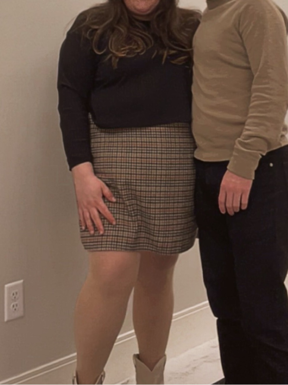 Old Navy Brown Plaid Mini Skirt